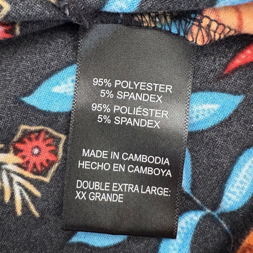 Room Service Pajama Pants Womens XXL Black Tropical Tiger Floral Print Lounge - Picture 7 of 7